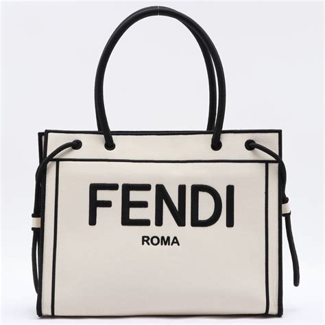 fendi b bag canvas white|authentic fendi tote.